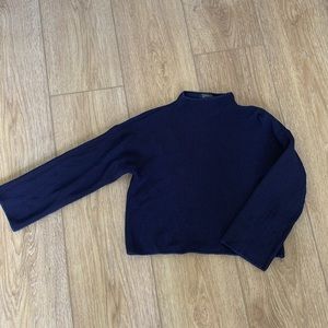 Topshop Navy Ribbed Sweater